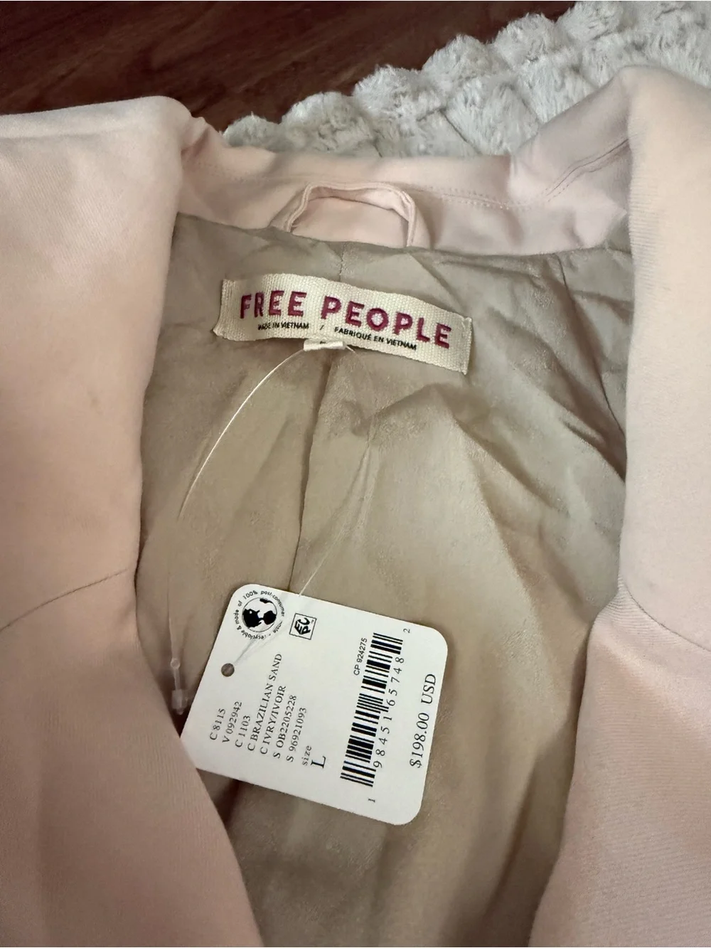 Free People Pale Pink Single-Button Blazer